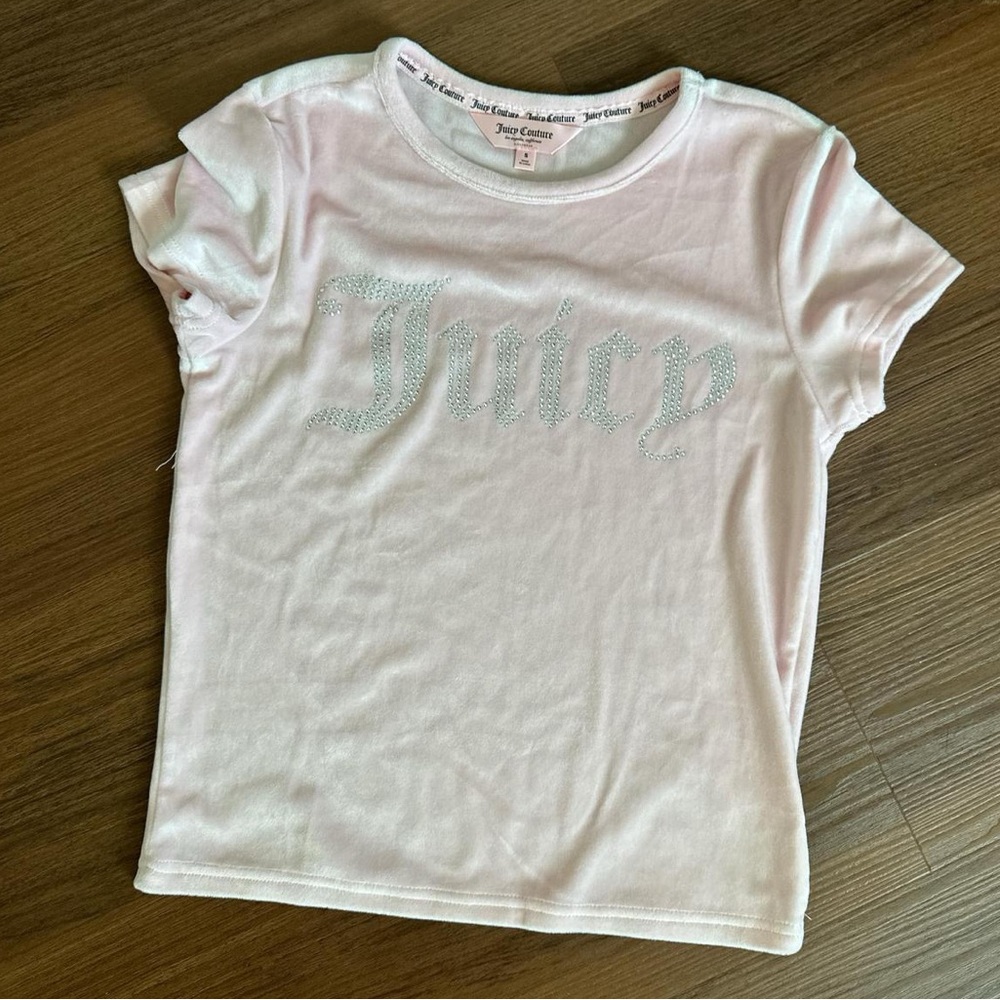 SOLD🔴Pink Juicy Couture Bedazzled Velvet Top